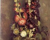 文森特 威廉 梵高 : 花瓶中的蜀葵
